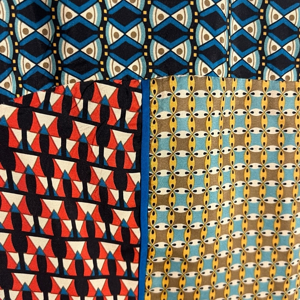 Sundance Patchwork Silk Shift Dress Geometric Pri… - image 3